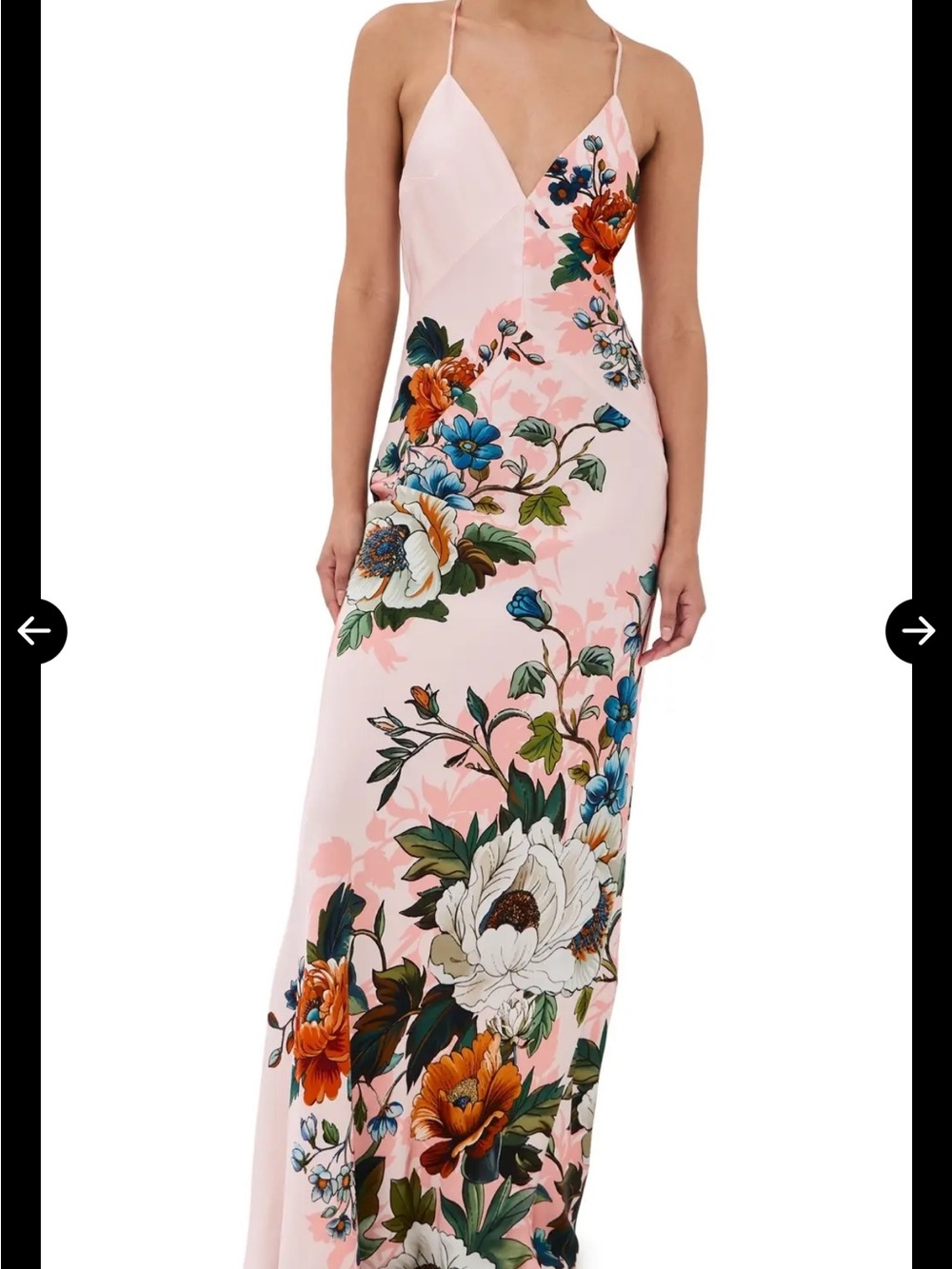 BORGO DE NOR Olive Satin Maxi dress. Size 4